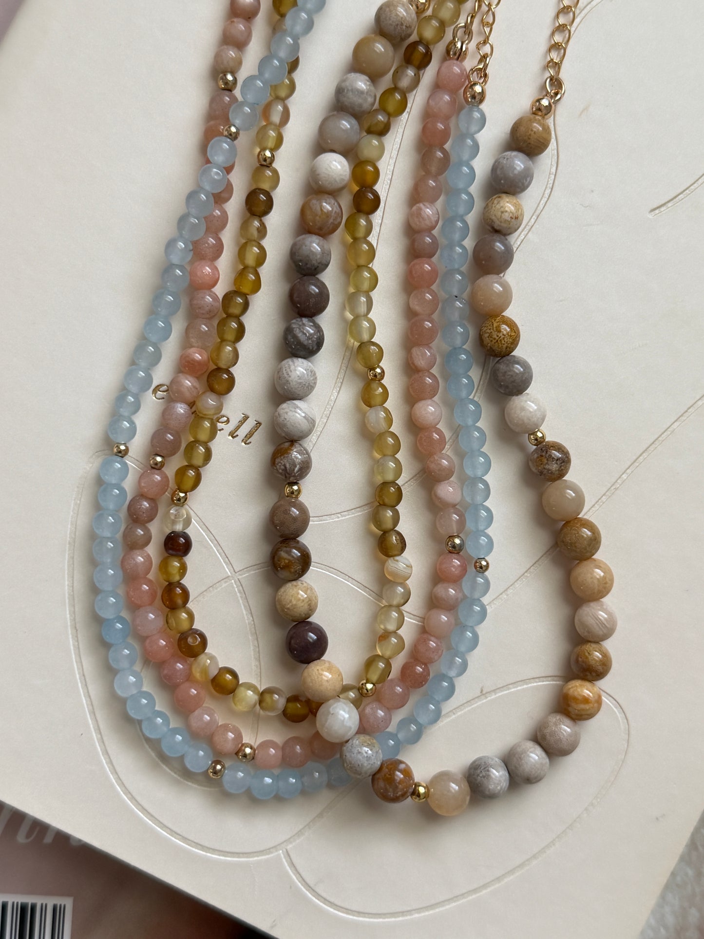 Light Brown Beaded Necklace