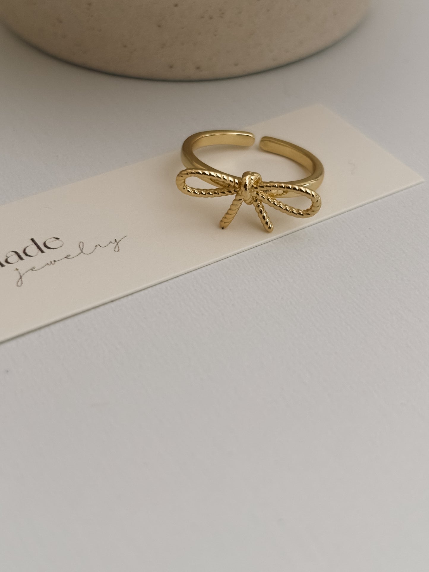 Ribbed Bow Ring