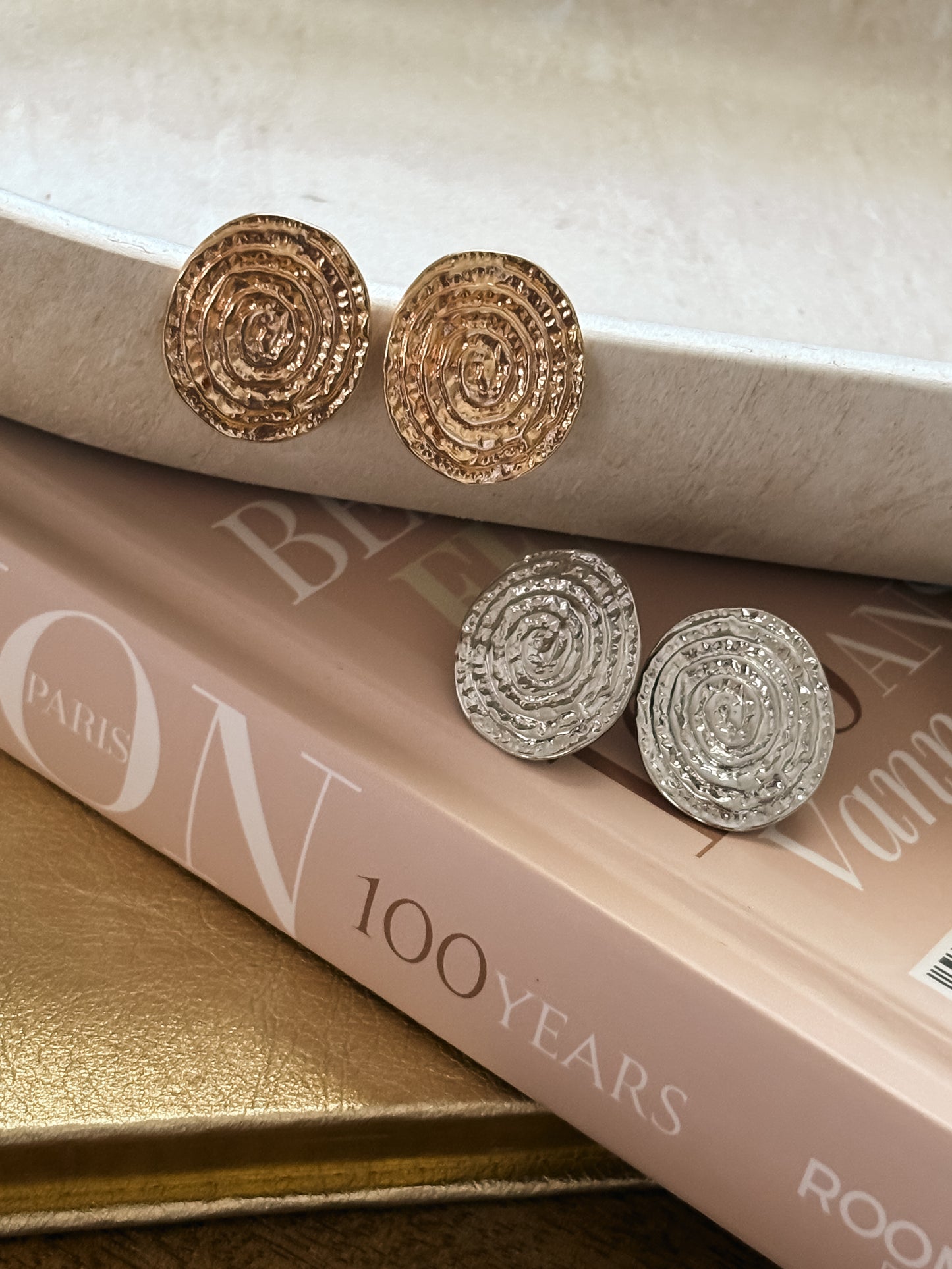 Round Gold Abstract Earrings