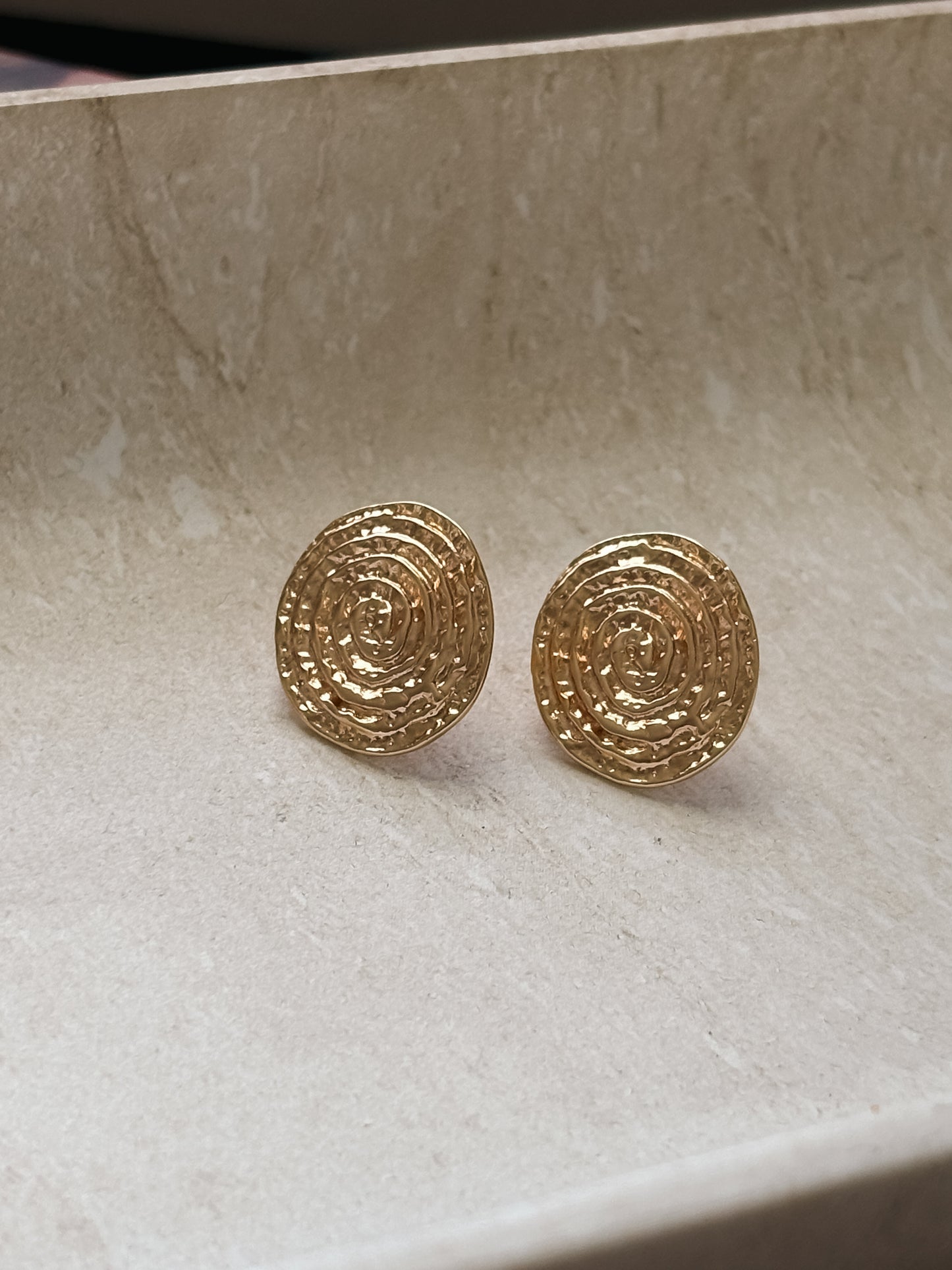 Round Gold Abstract Earrings