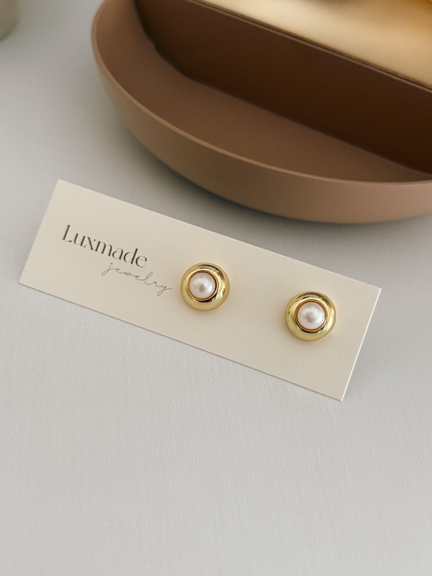 Gold Pearl Studs
