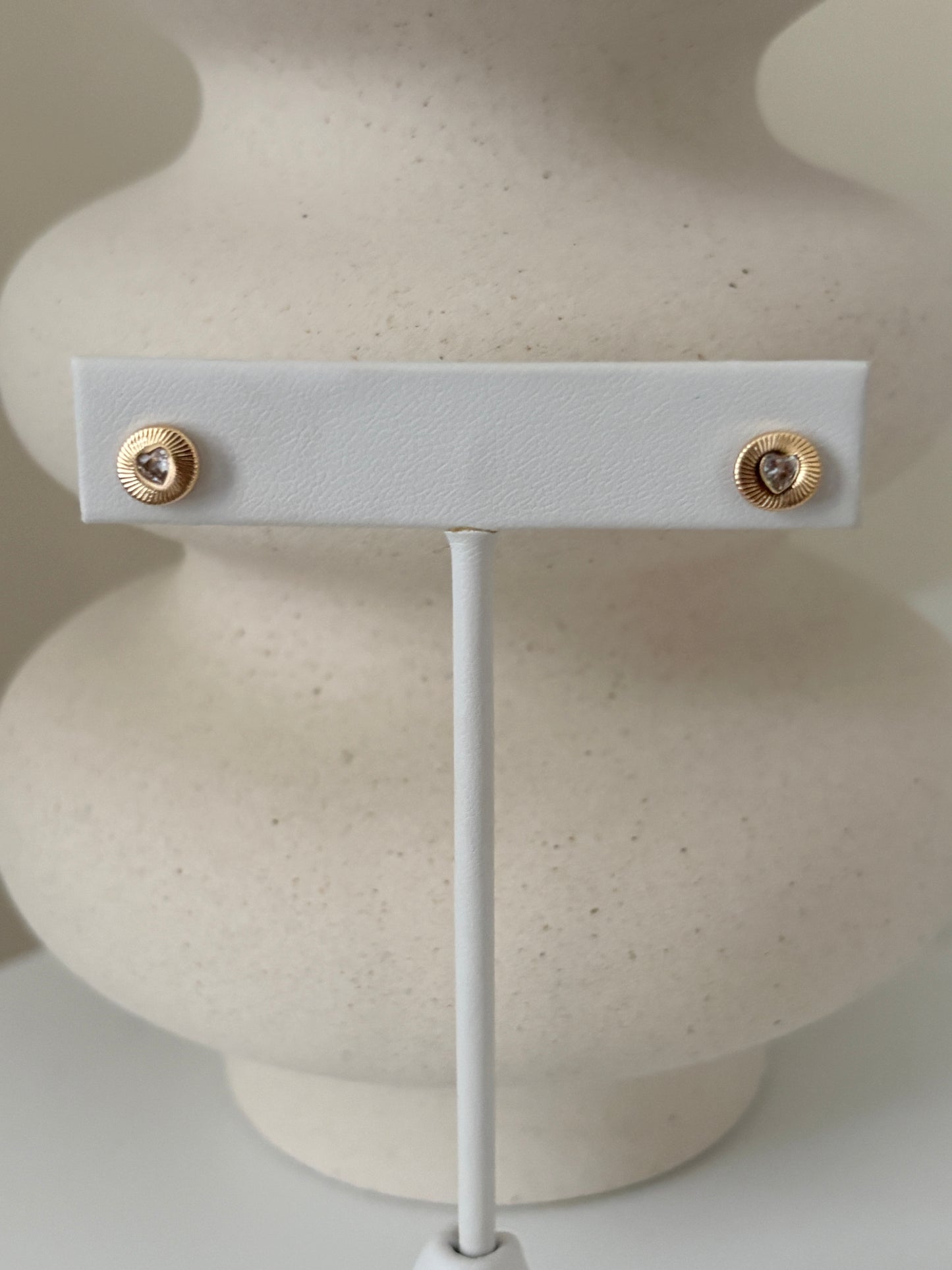 Pave Heart Mini Earrings