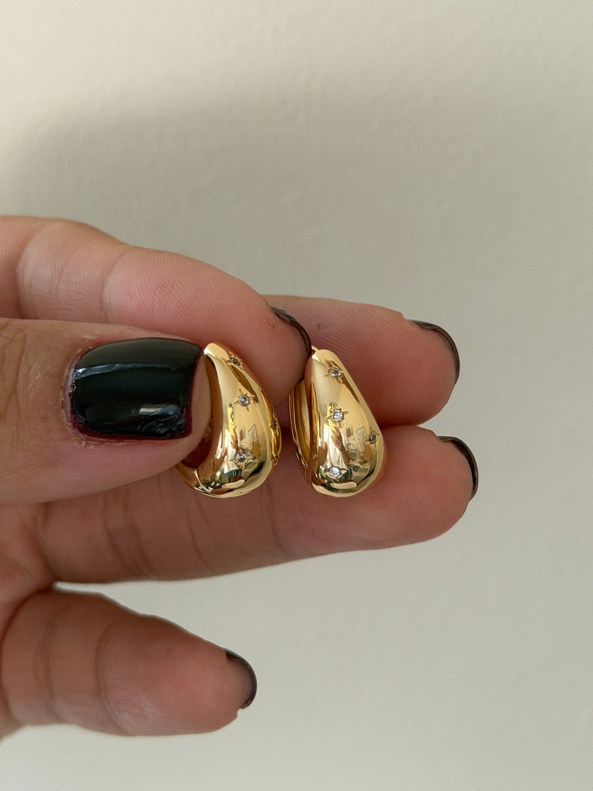 Gold Tear Drop Hoops