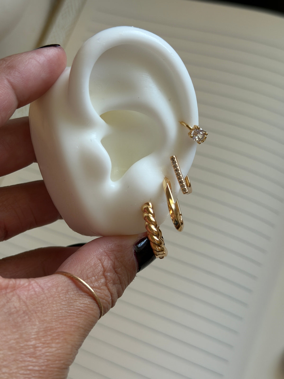 Oval Twist Gold Hoop