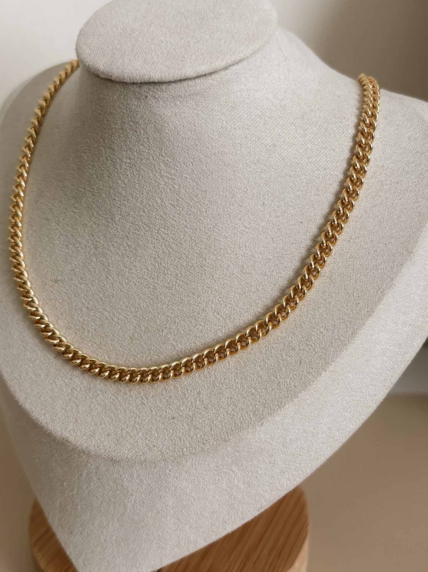 Gold Curb Chain Necklace
