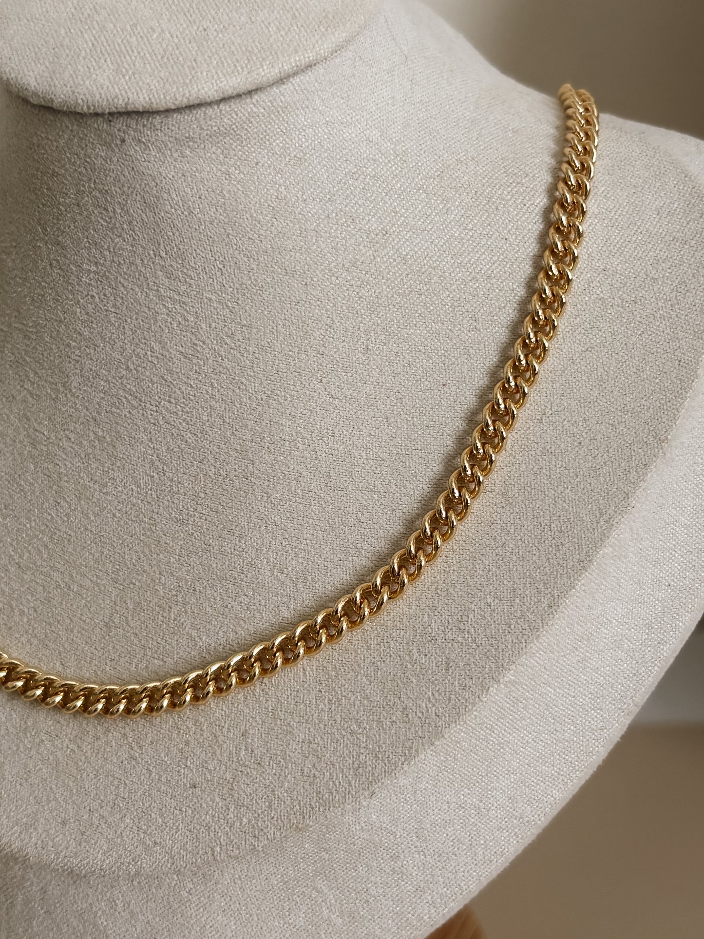 Gold Curb Chain Necklace
