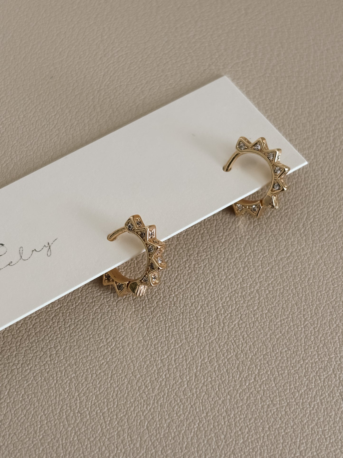 Gold CZ Triangle Huggies