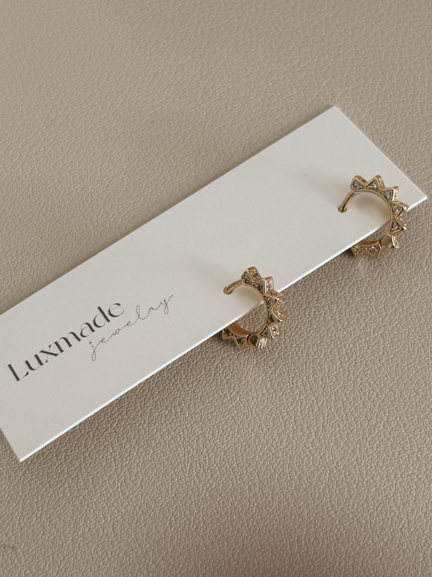 Gold CZ Triangle Huggies