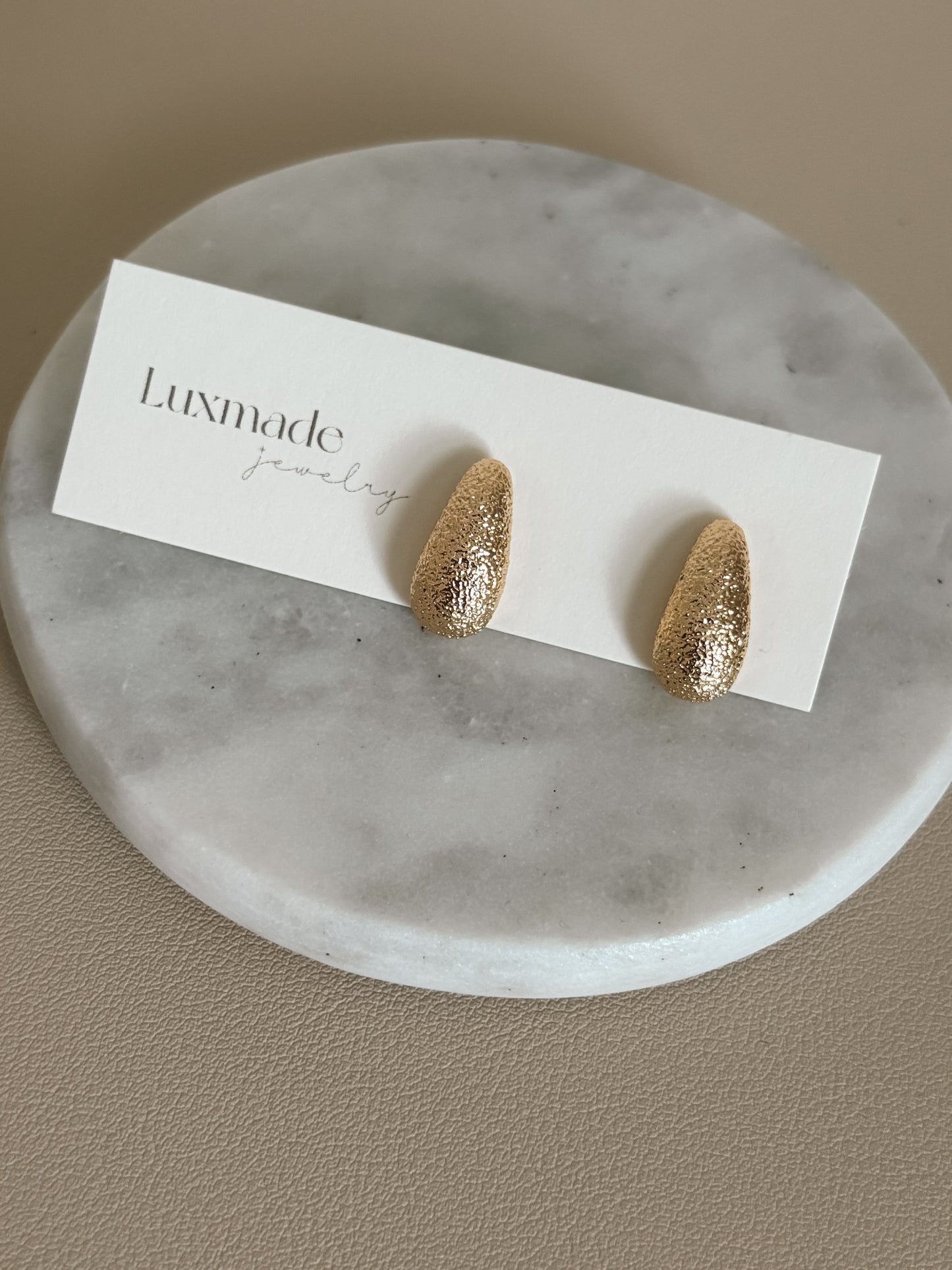 Textured Tear Drop Earrings