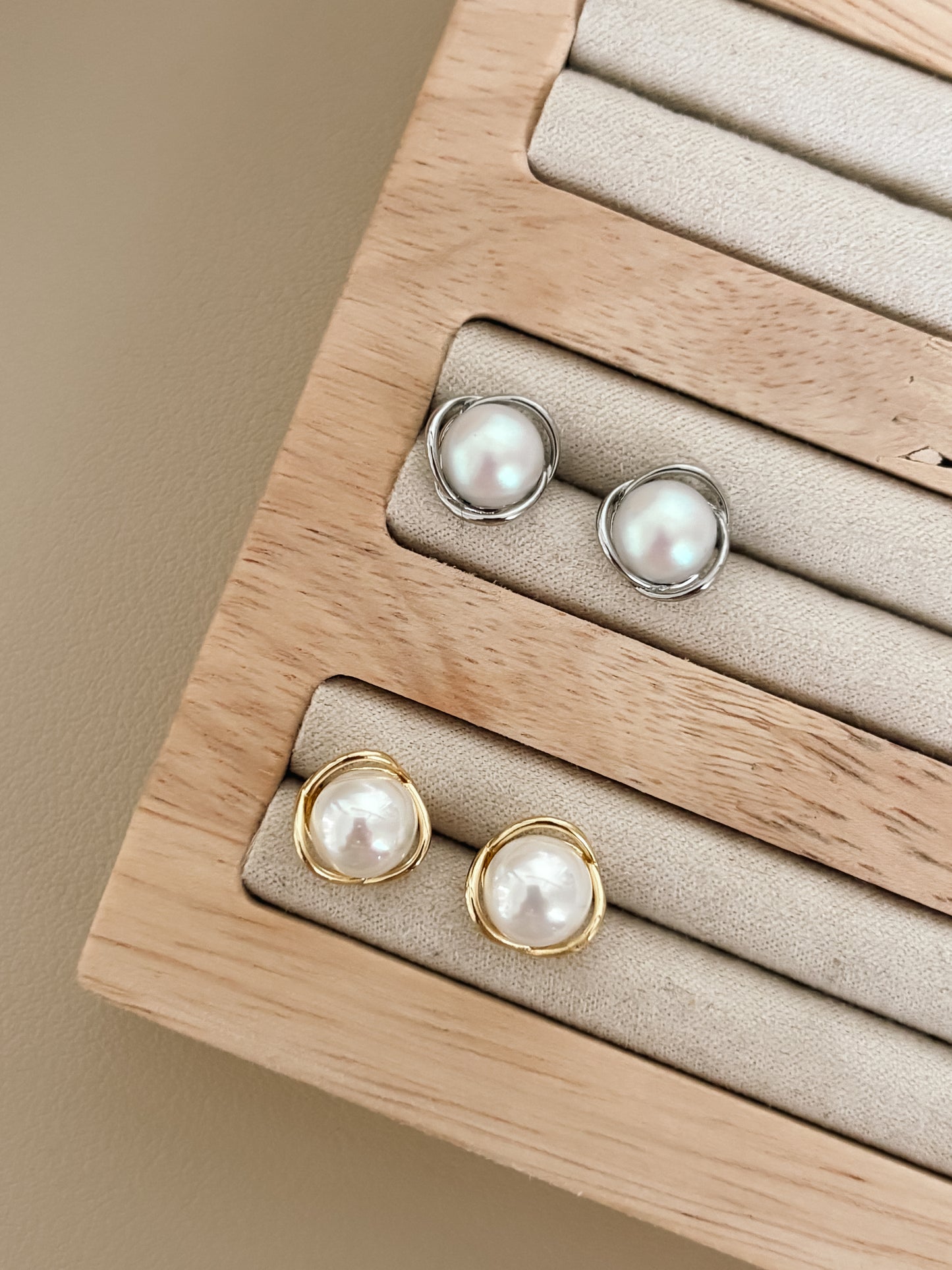 Pearl And Silver Studs