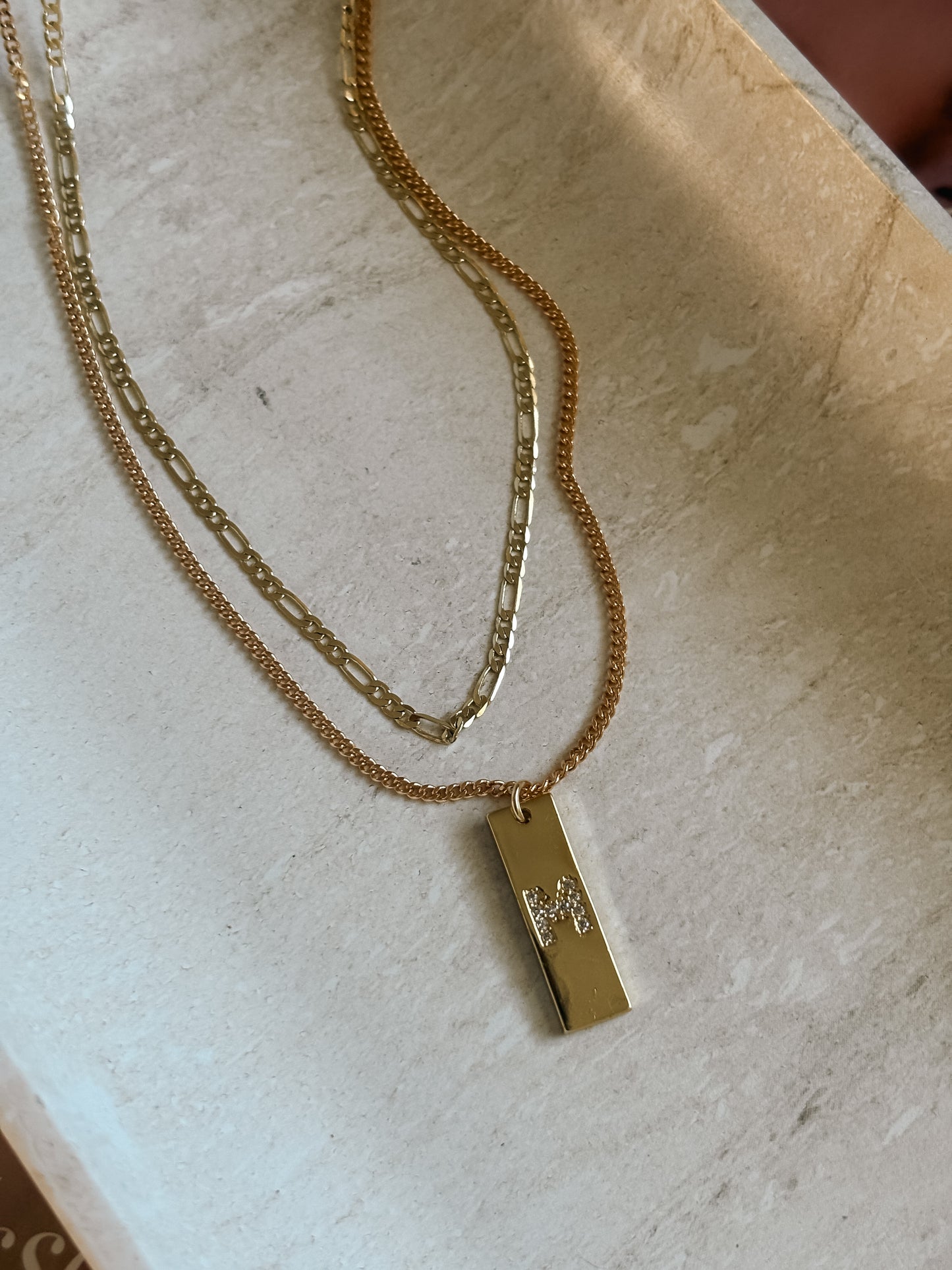 Double Chain Initial Necklace