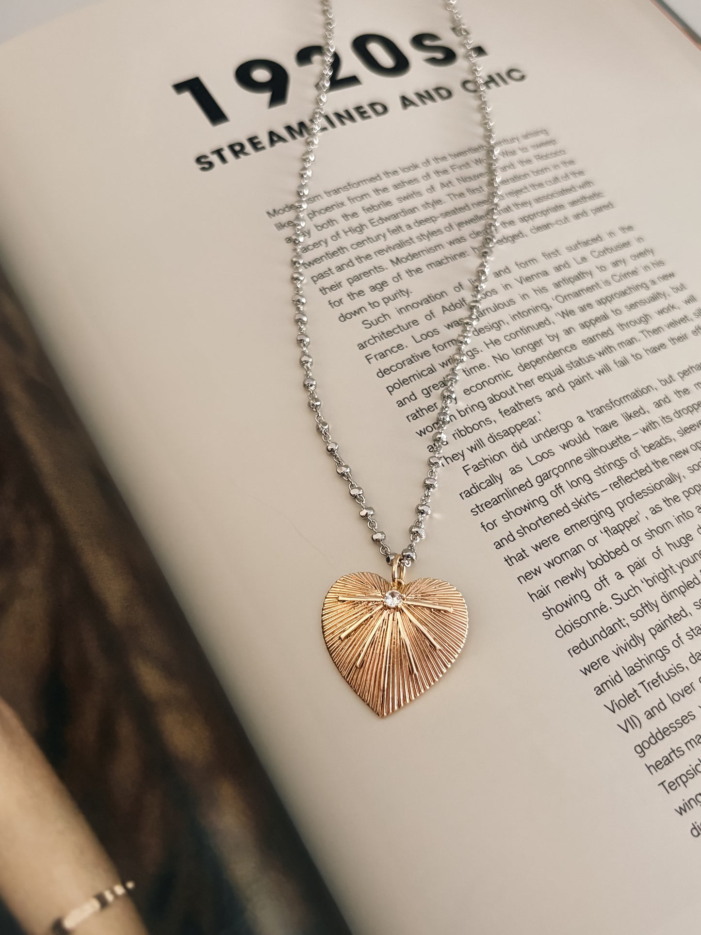 Ribbed Heart Necklace