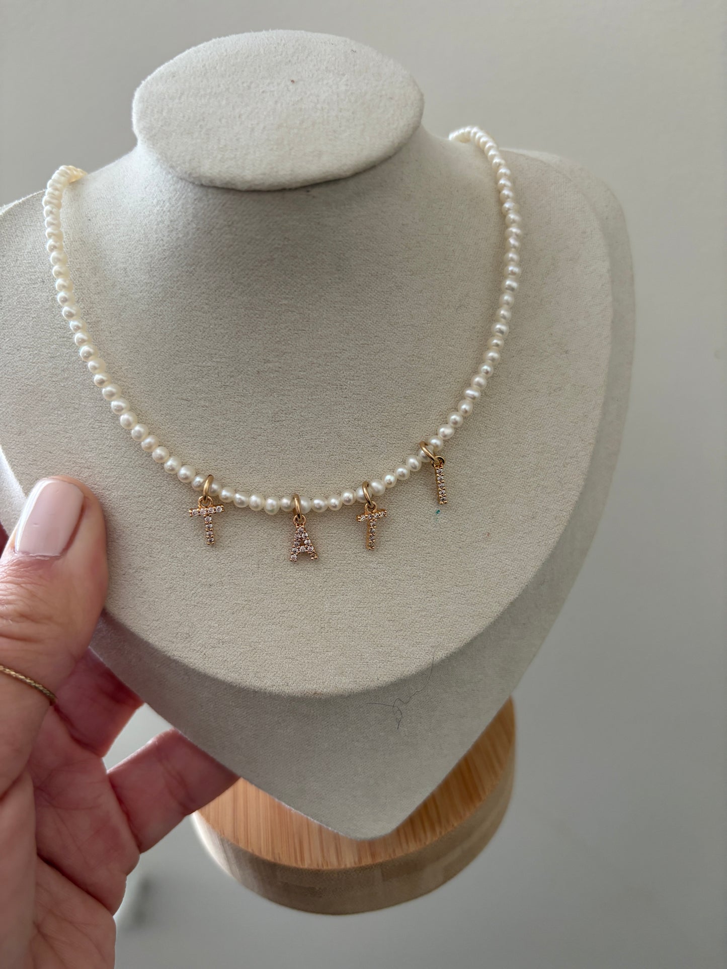 Pearl Initial Necklace
