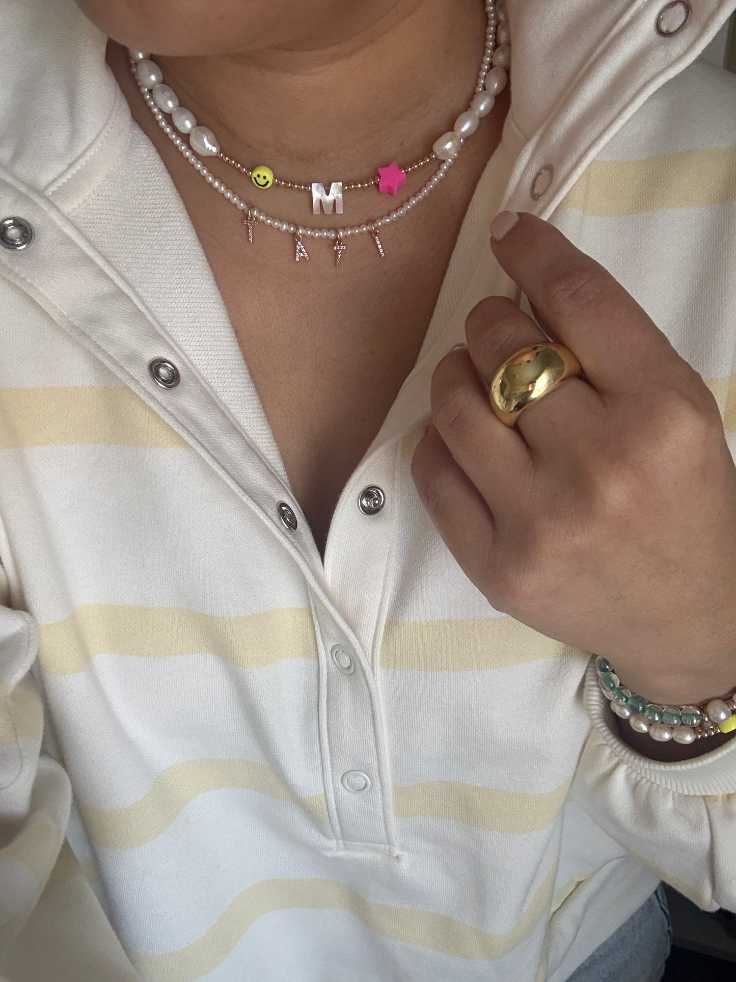 Pearl Initial Necklace