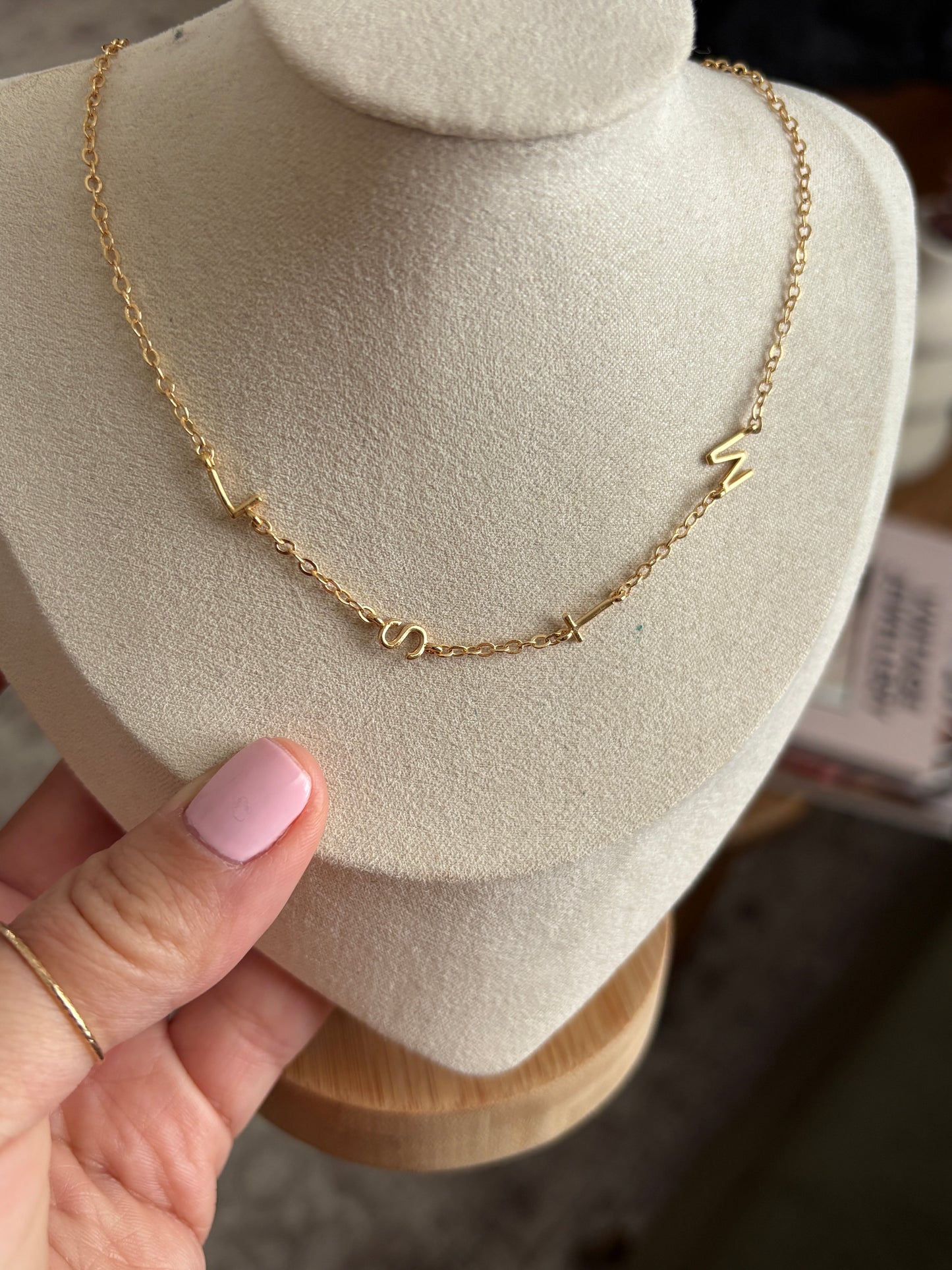 Sideways Mini Initial Necklace
