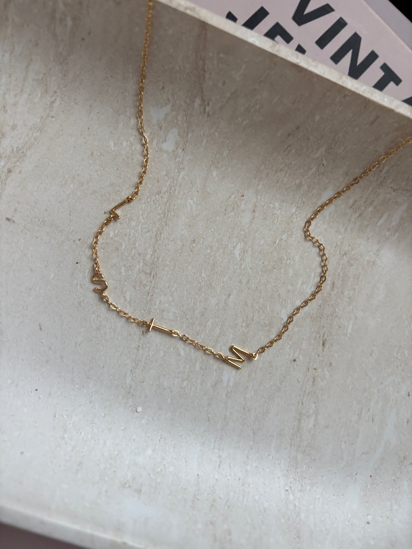 Sideways Mini Initial Necklace