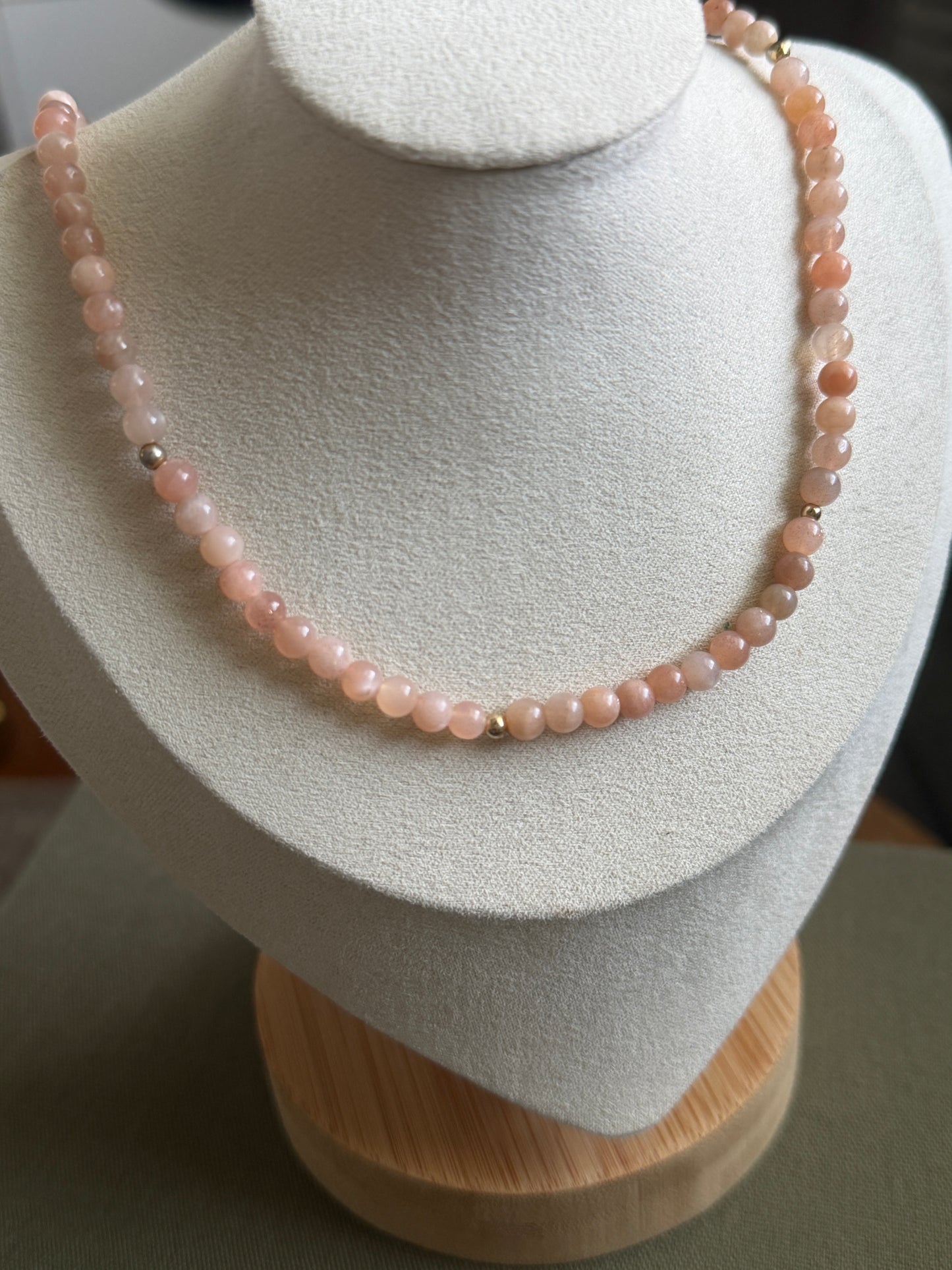 Neutral Pink Beaded Necklace