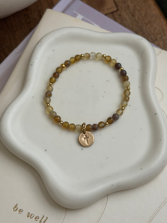Natural Gemstone & Stamp Charm