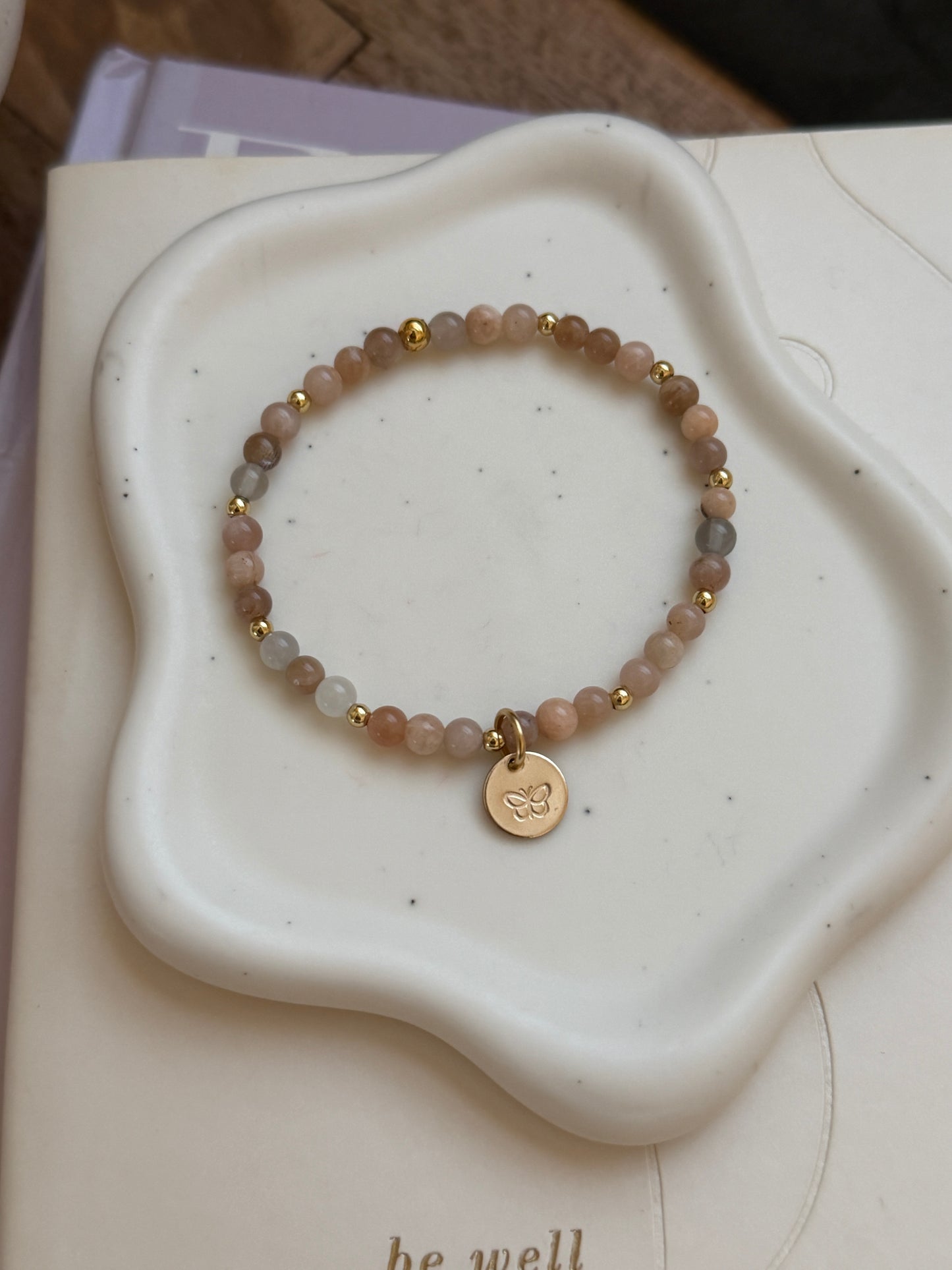 Natural Gemstone & Stamp Charm