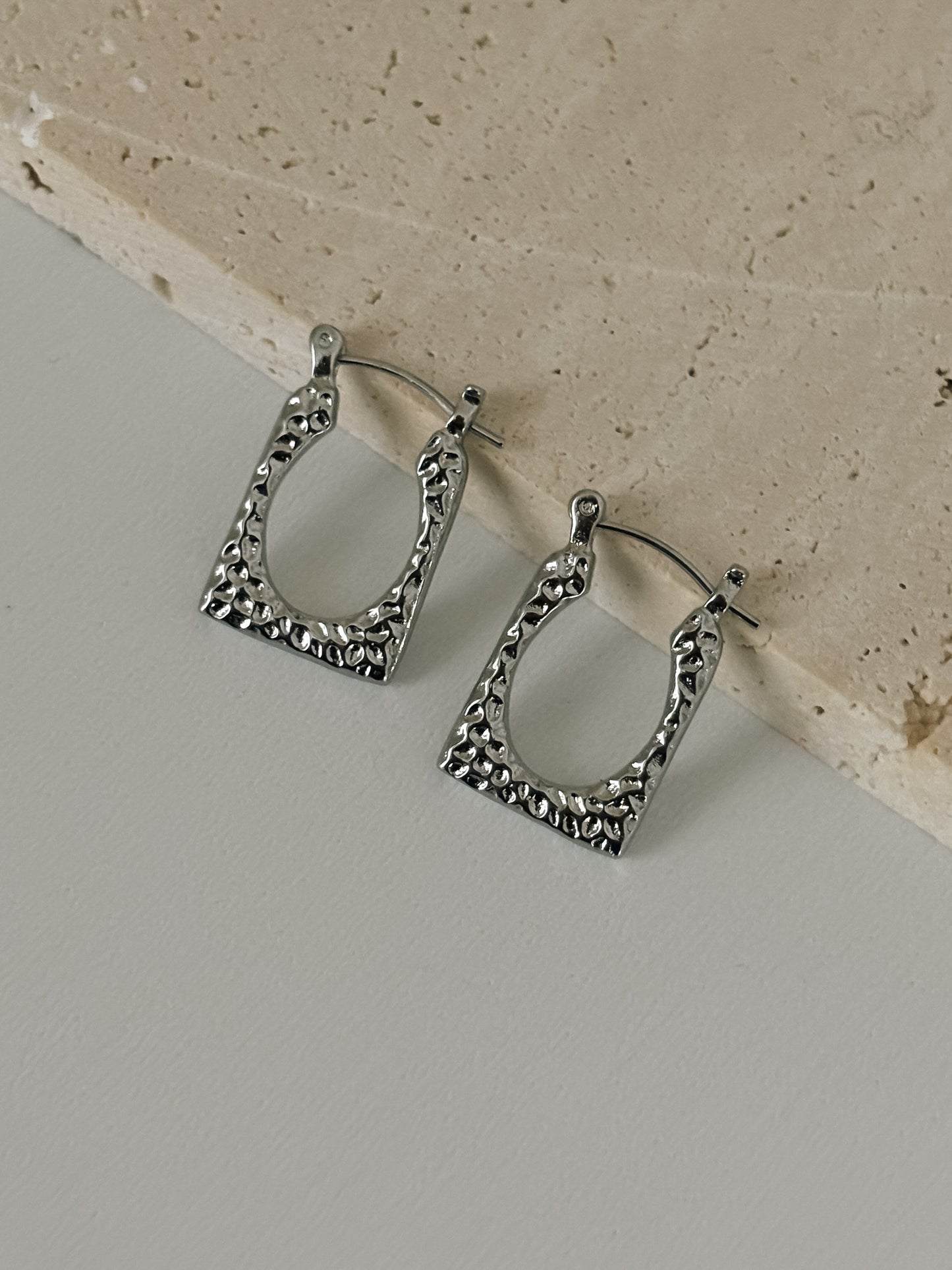 Silver Square Earrings