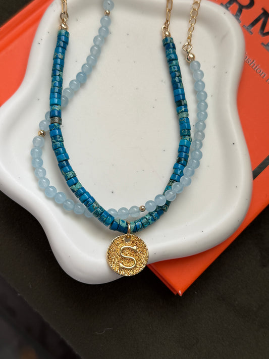 Blue Rondelle Necklace