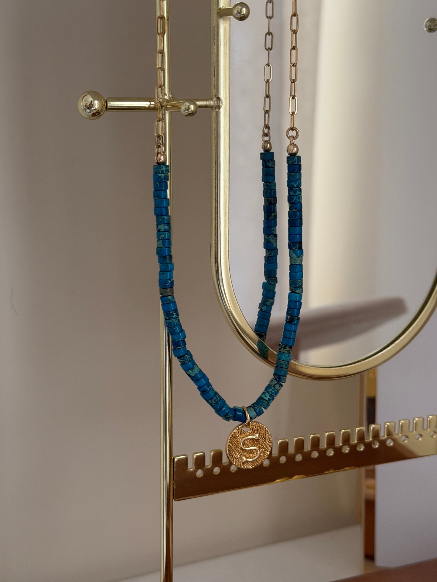 Blue Rondelle Necklace