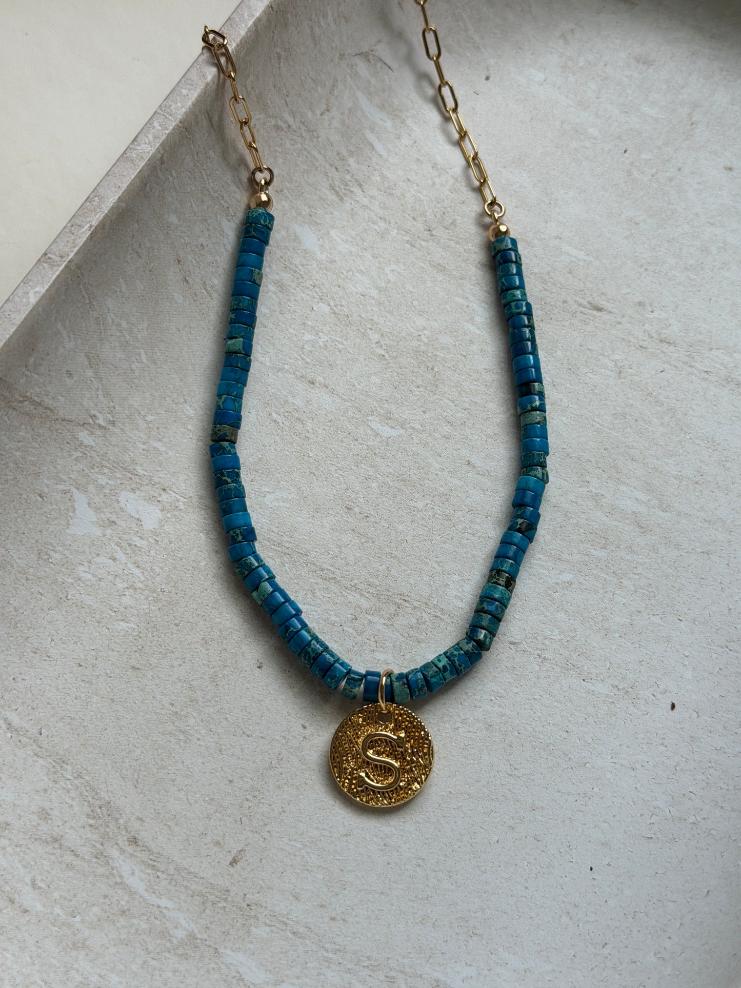 Blue Rondelle Necklace