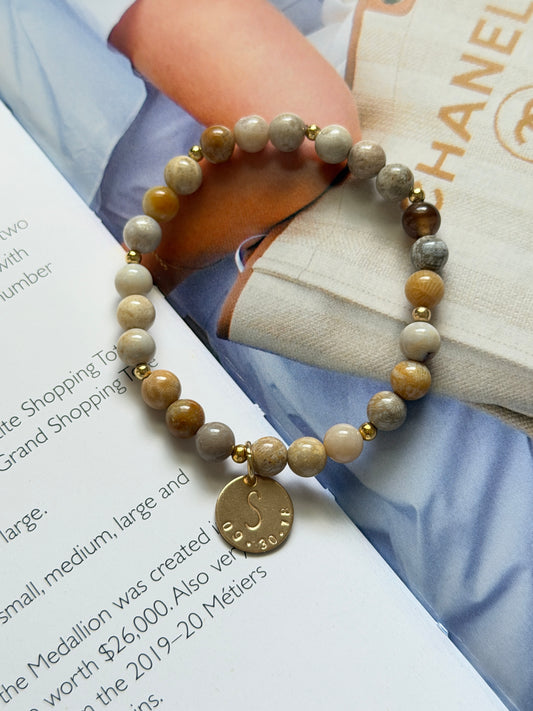 Light Brown & Stamped Bracelet