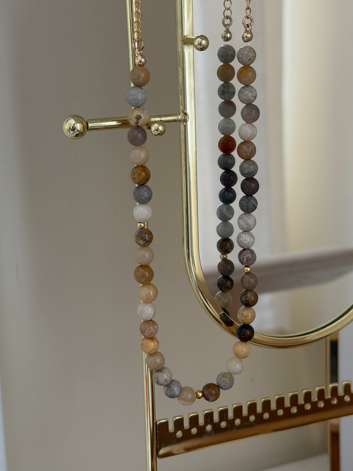 Light Brown Beaded Necklace