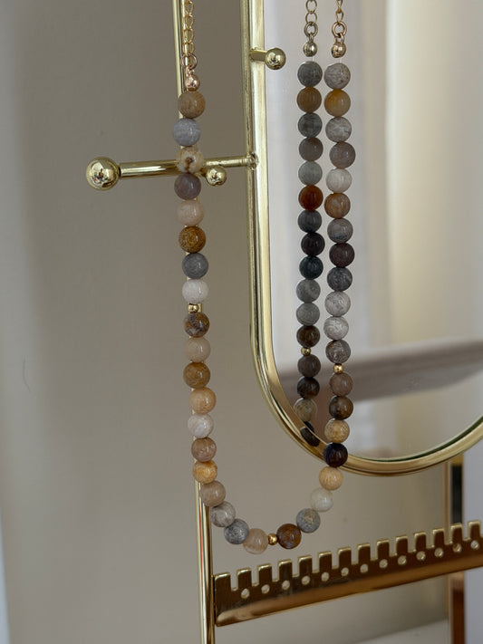 Light Brown Beaded Necklace