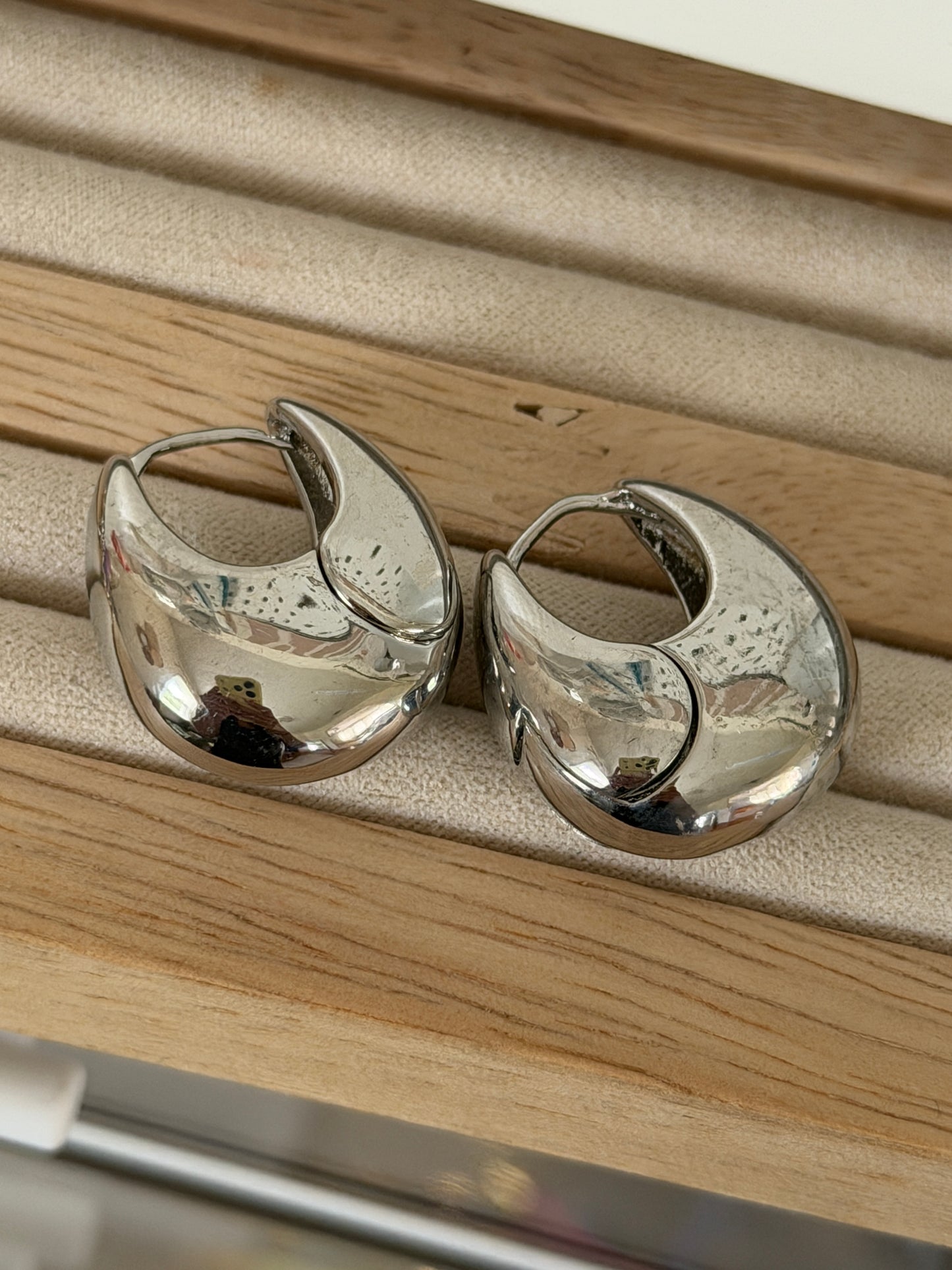 Silver Bold Hoops