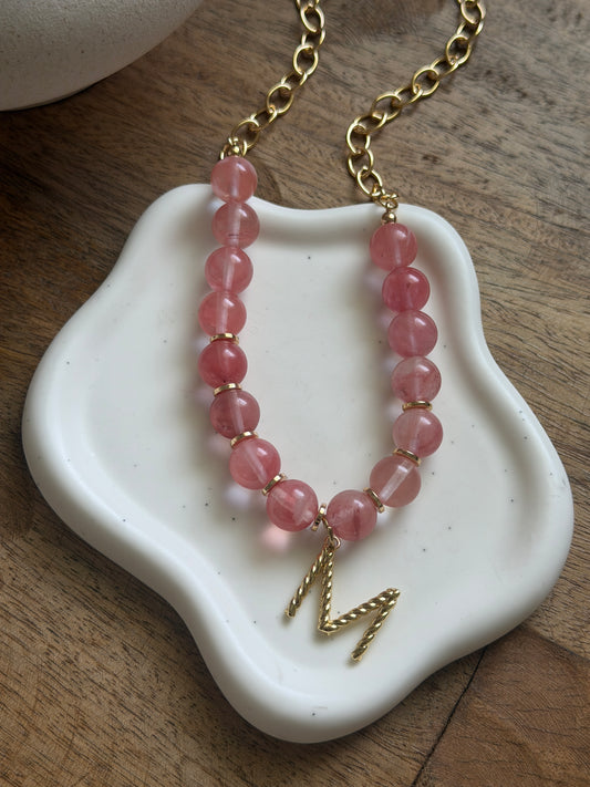 Strawberry Beaded Necklace