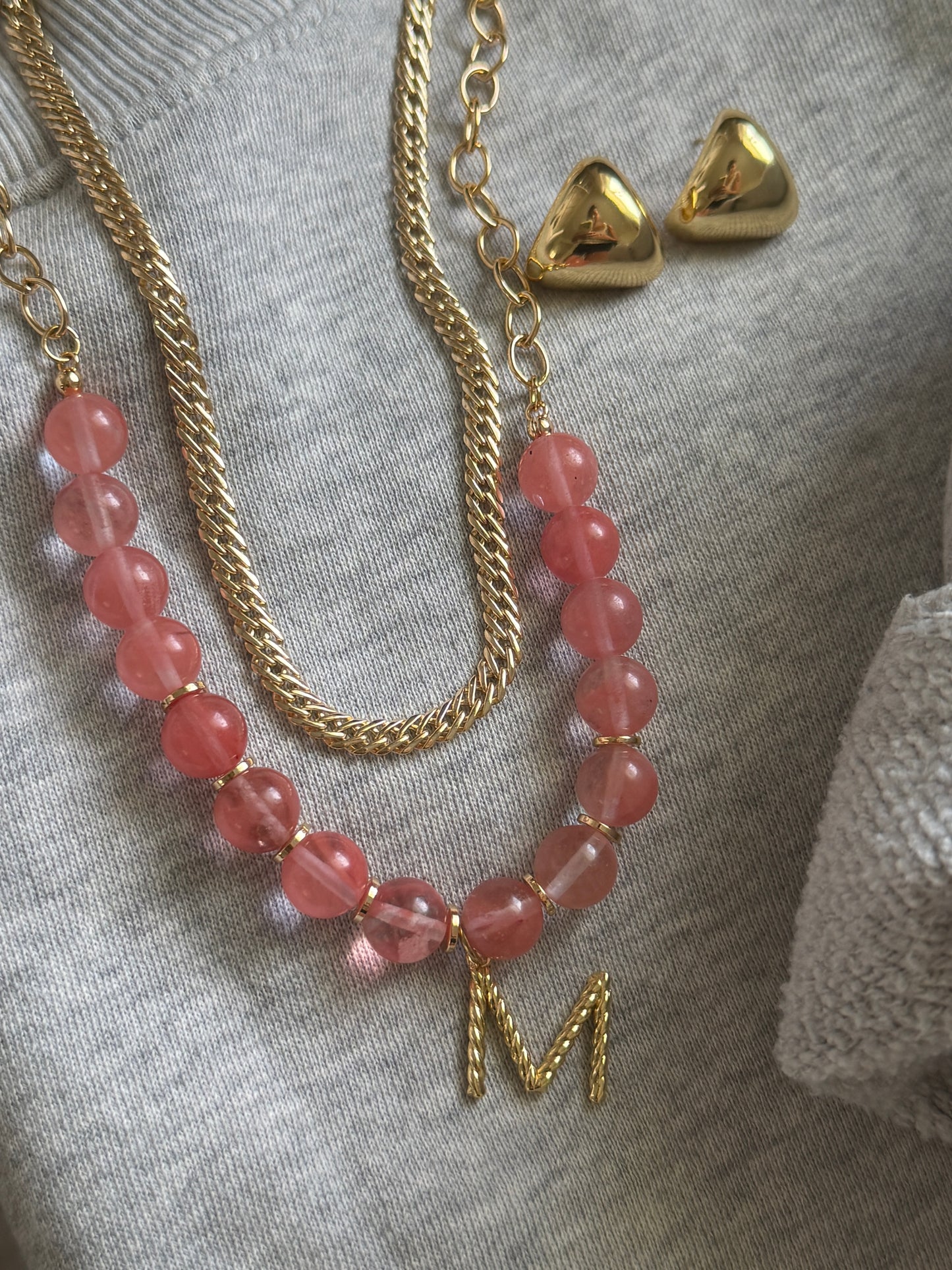 Strawberry Beaded Necklace