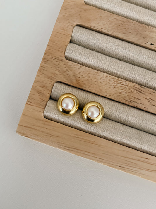 Gold Pearl Studs