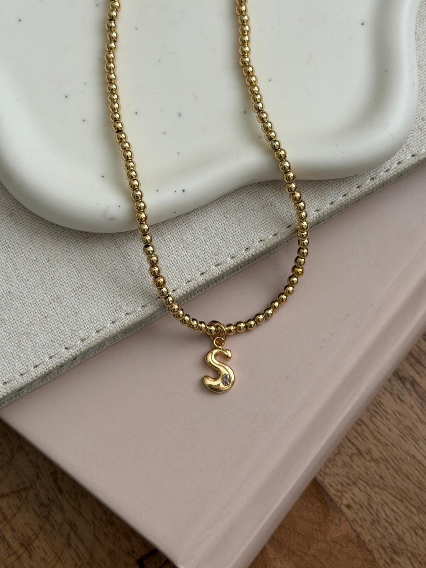 Beaded Initial Necklace