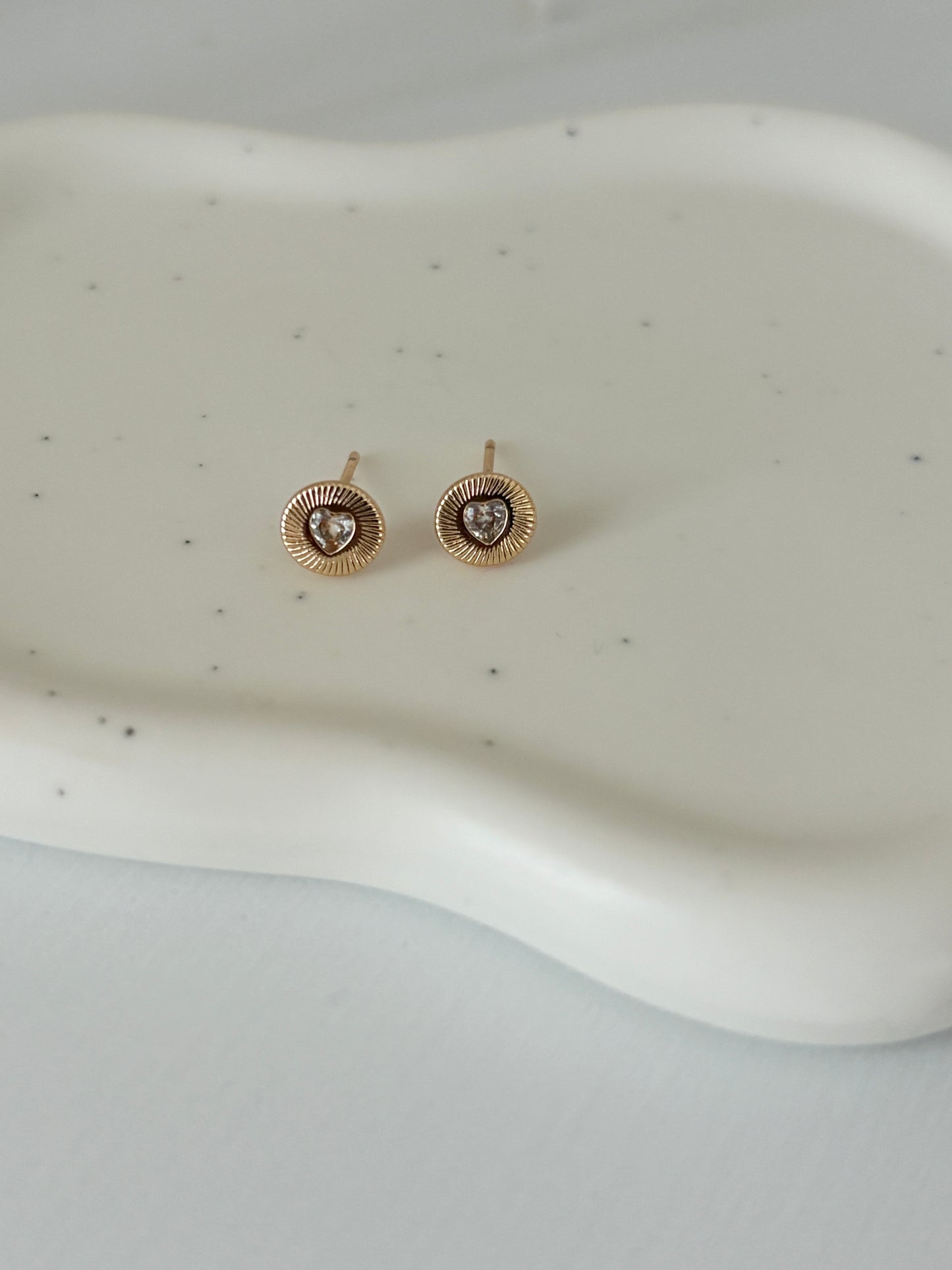 Pave Heart Mini Earrings