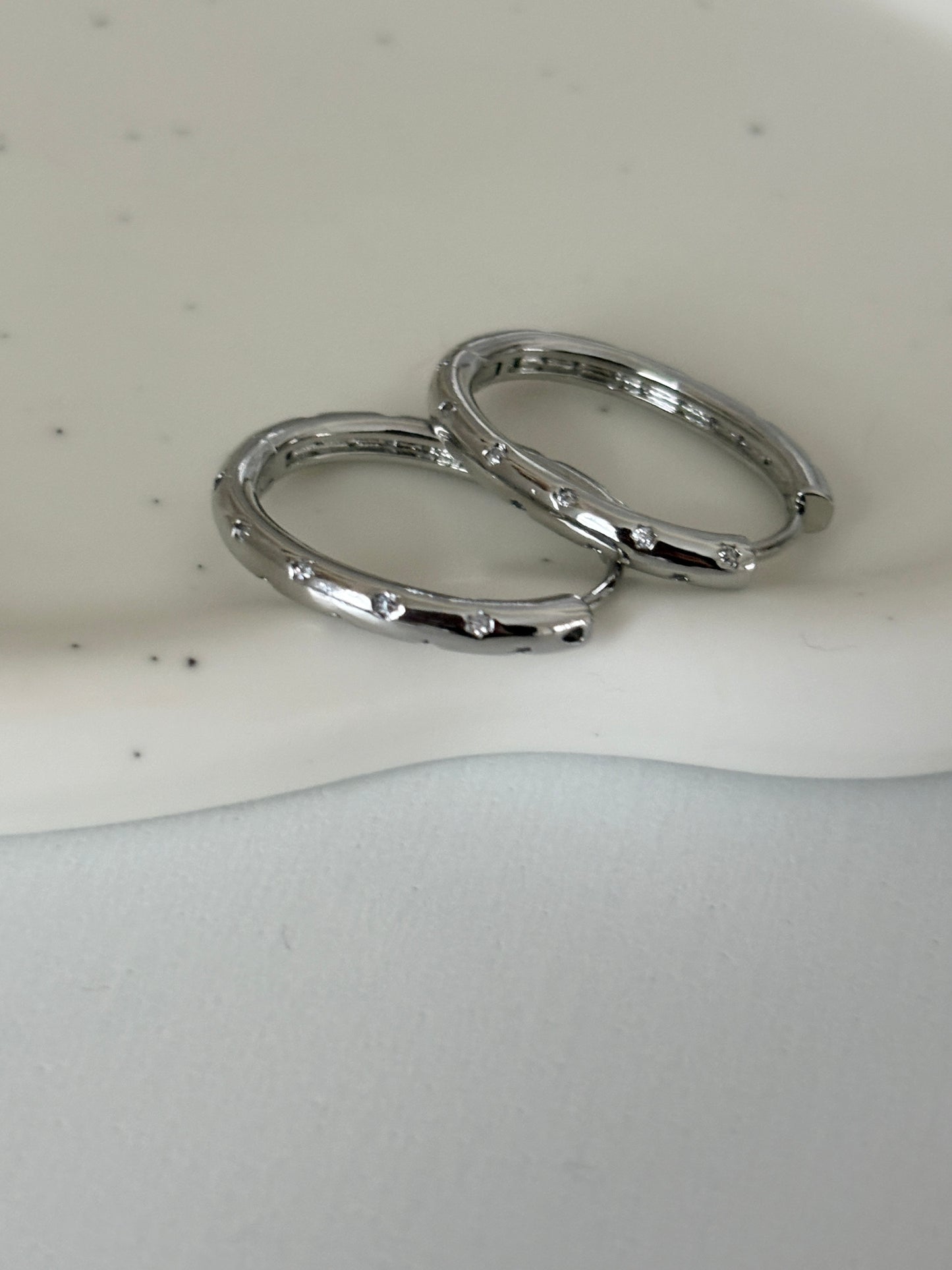 Silver Oval Hoops