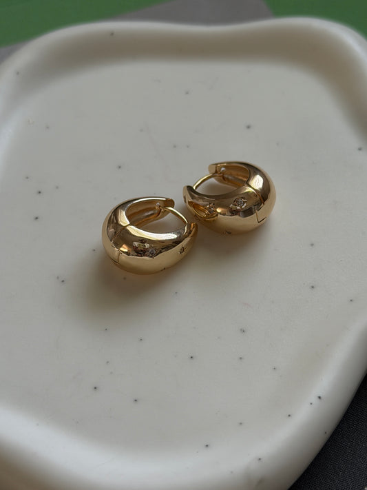 Gold Tear Drop Hoops