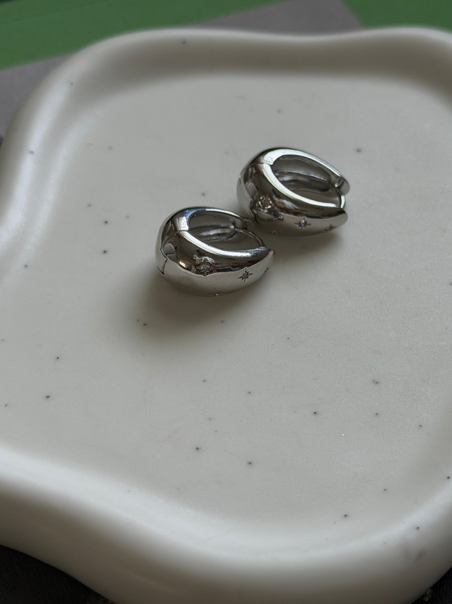 Silver Tear Drop Hoop