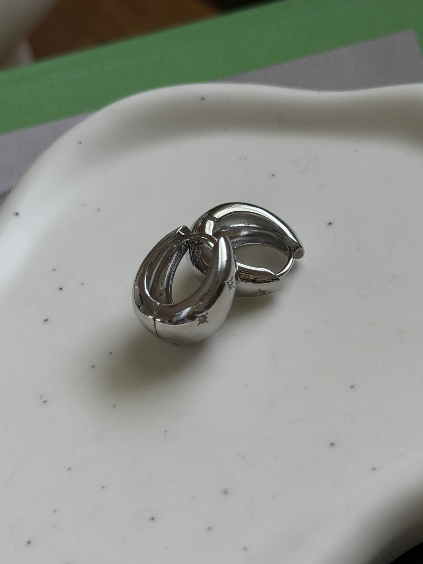 Silver Tear Drop Hoop