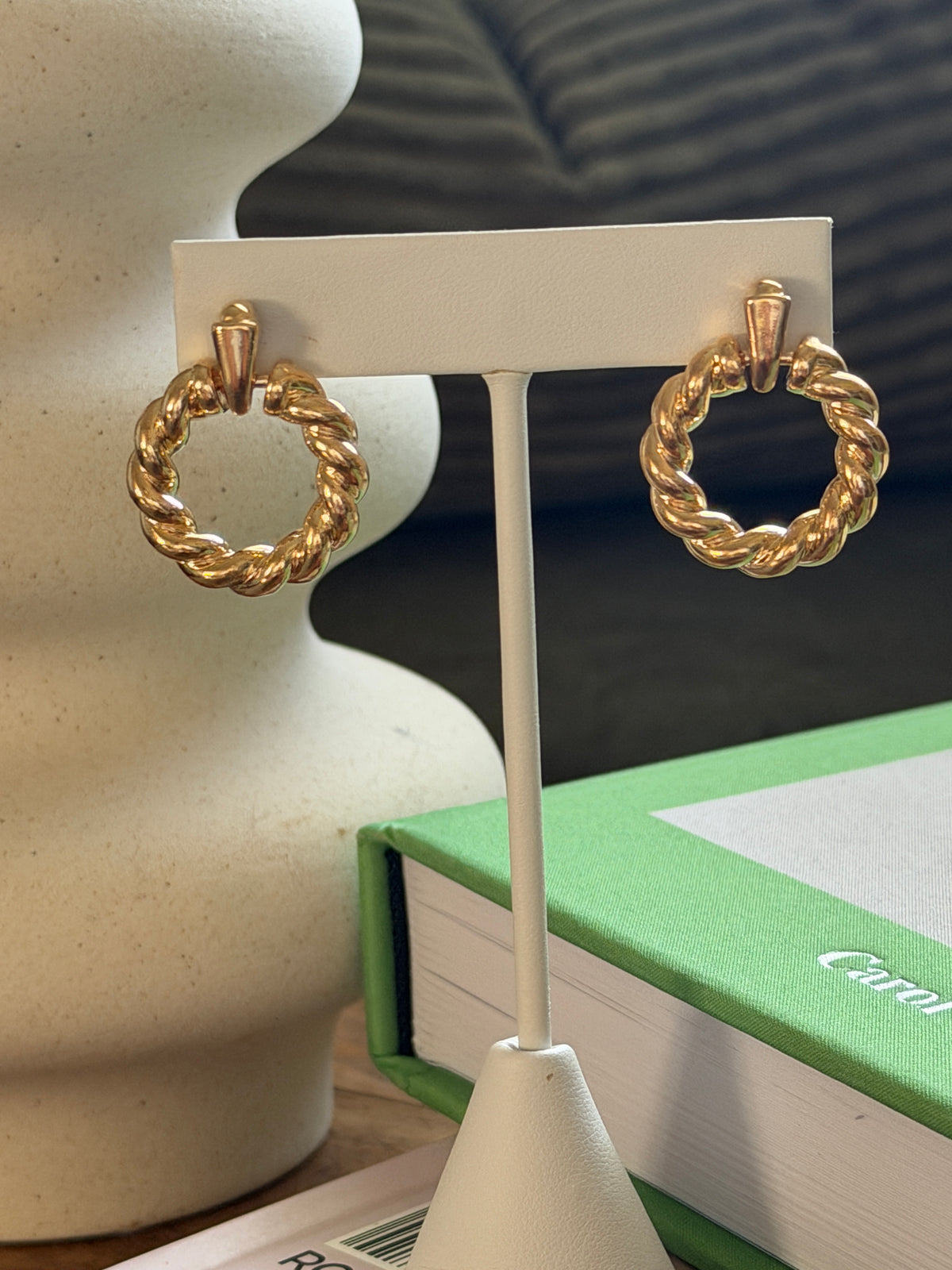 Large Twisted Circle Earrings