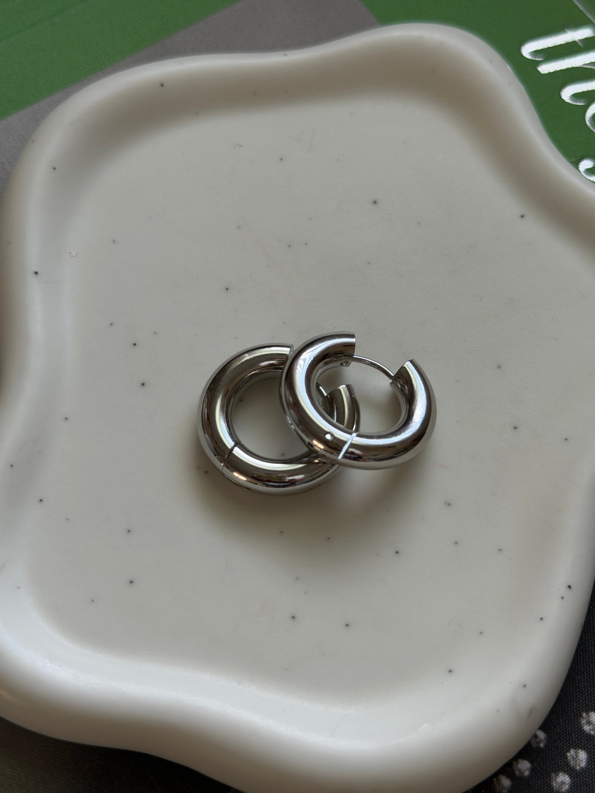 Chunky Silver Hoops