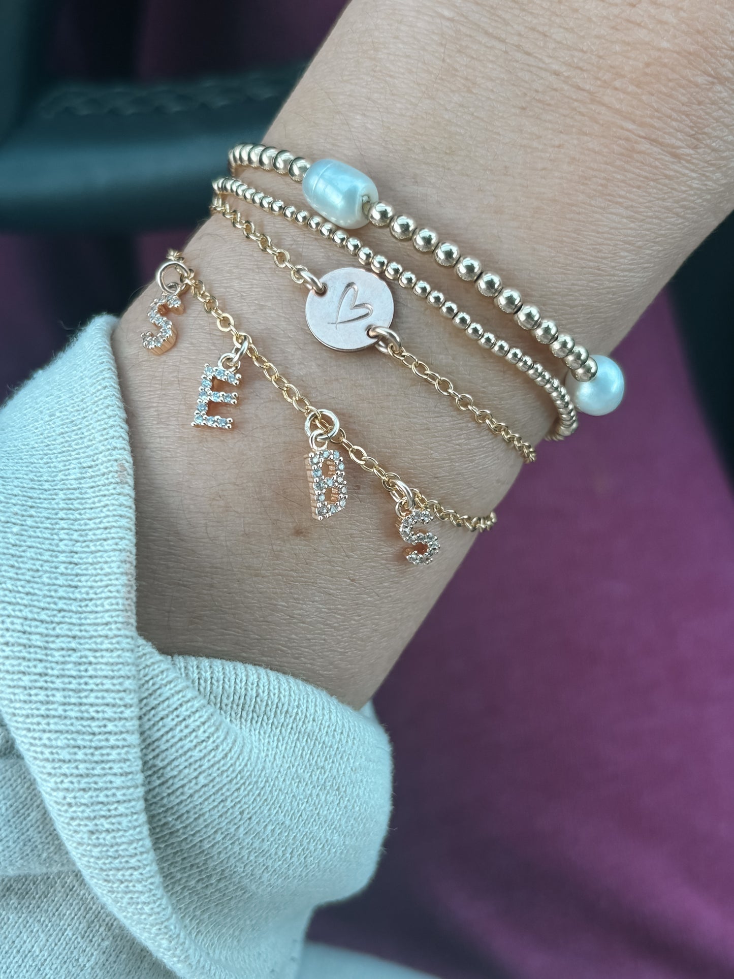 Mini CZ Initial Bracelet