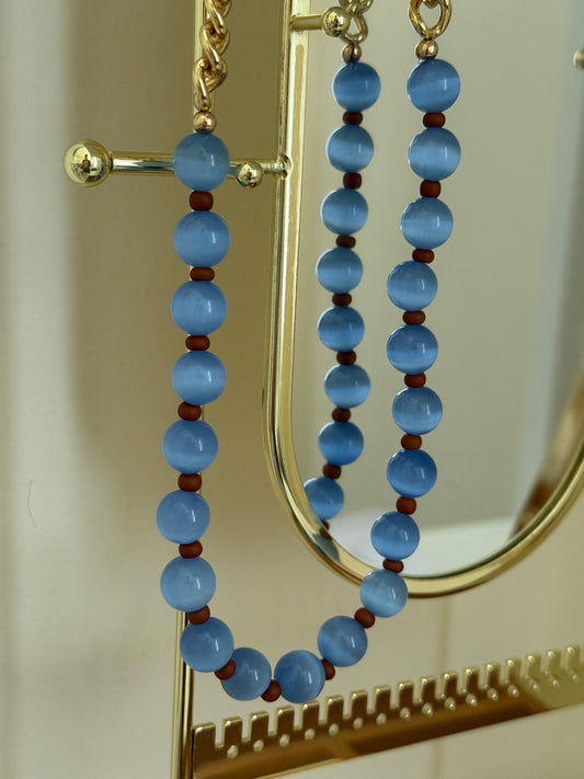 Light Sapphire Cat Eye Necklace