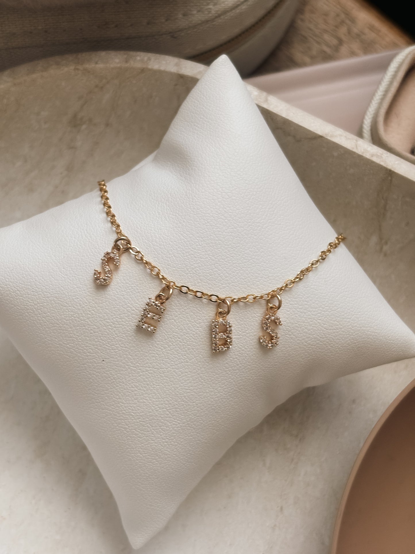 Mini CZ Initial Bracelet