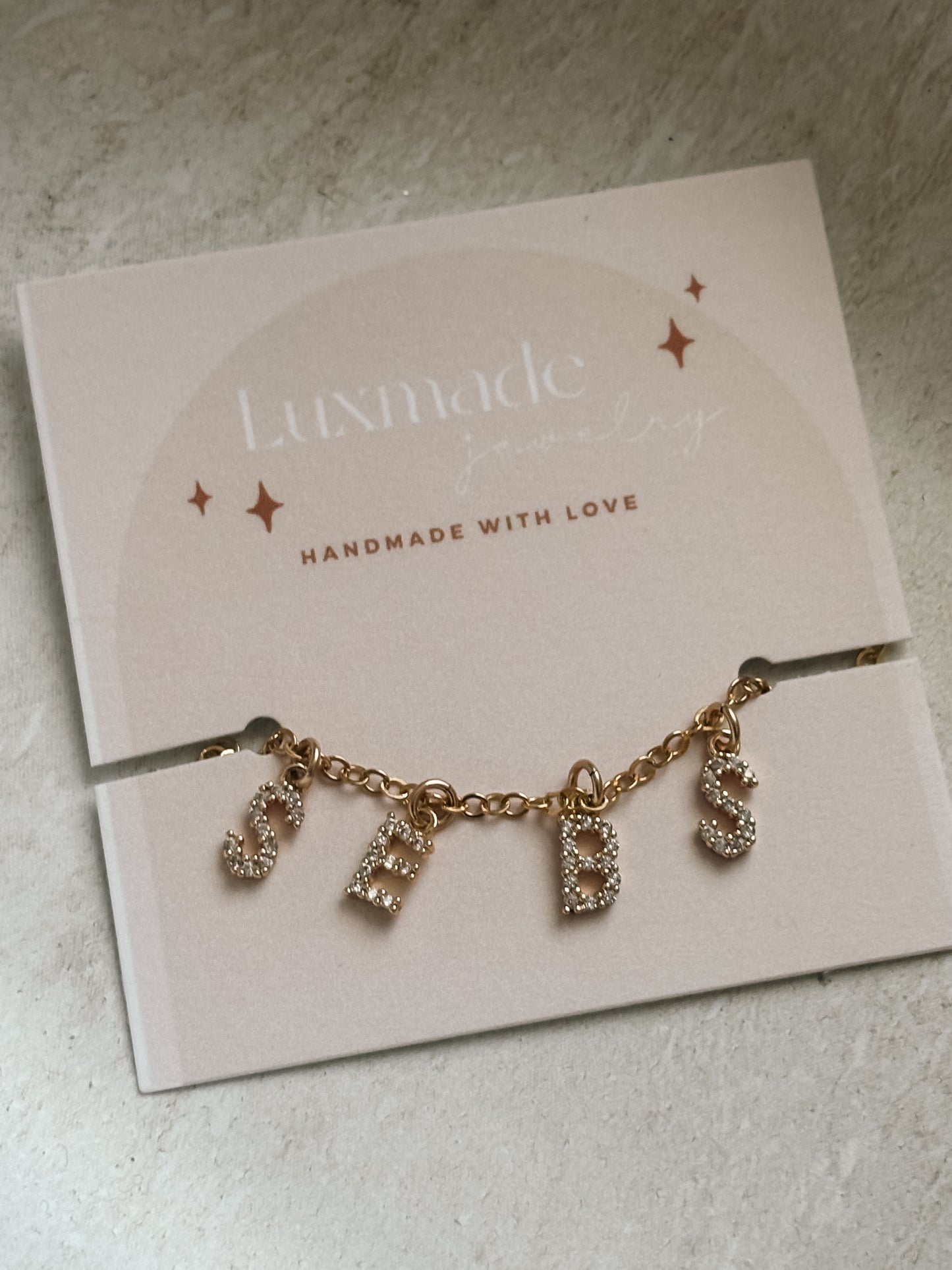 Mini CZ Initial Bracelet