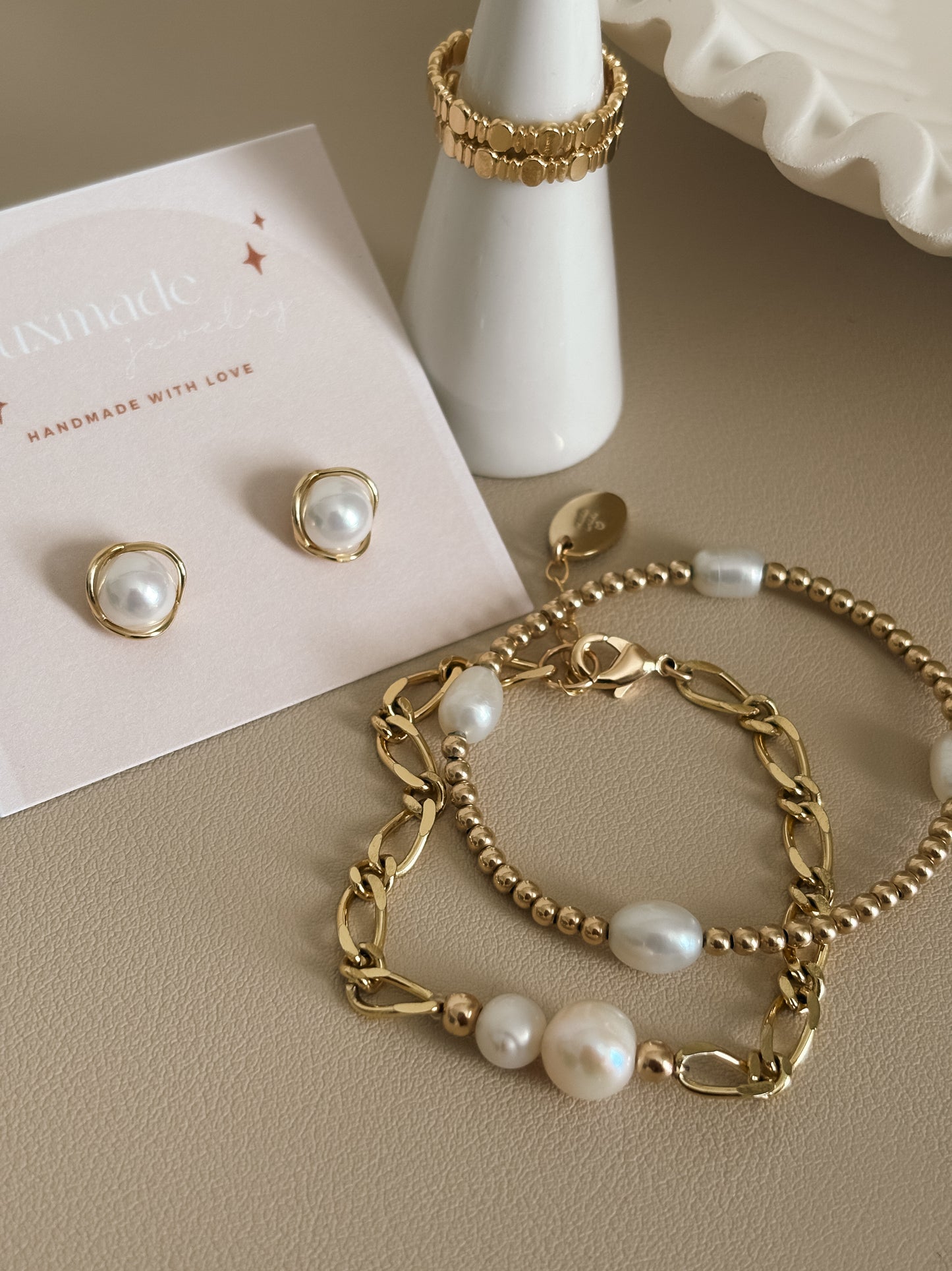 Pearl And Gold Studs