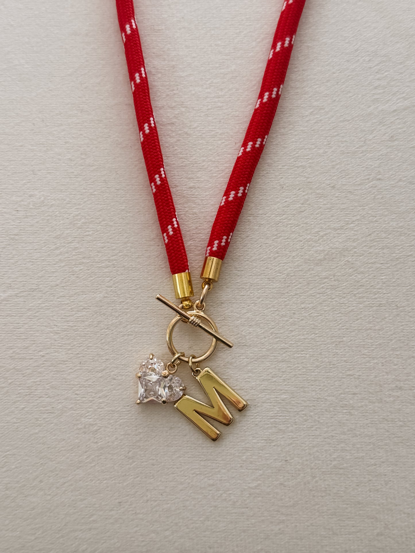 Red Paracord Necklace Charm