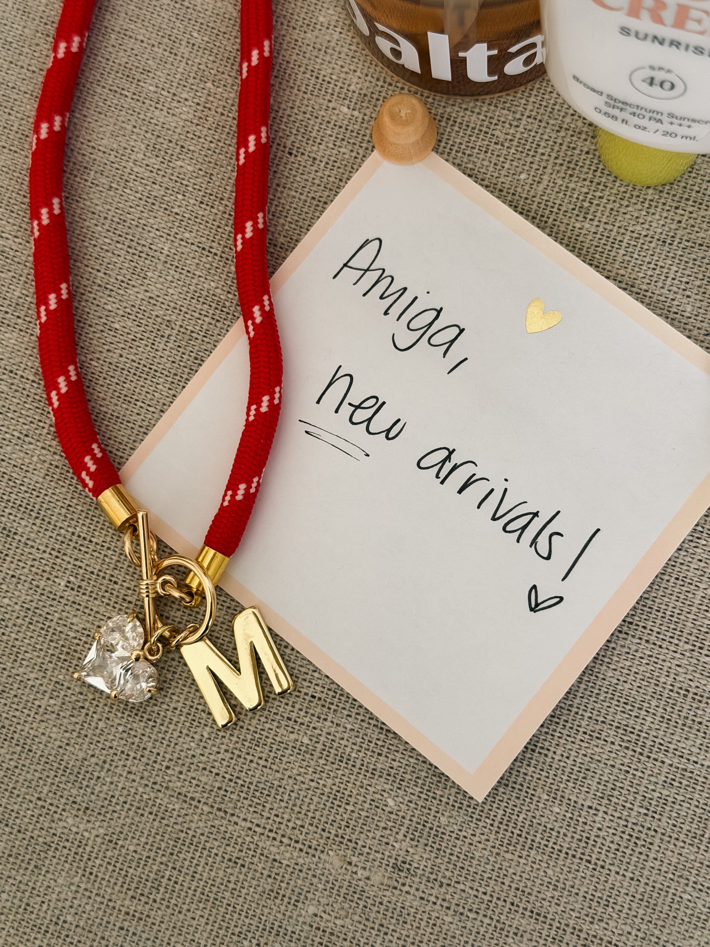 Red Paracord Necklace Charm
